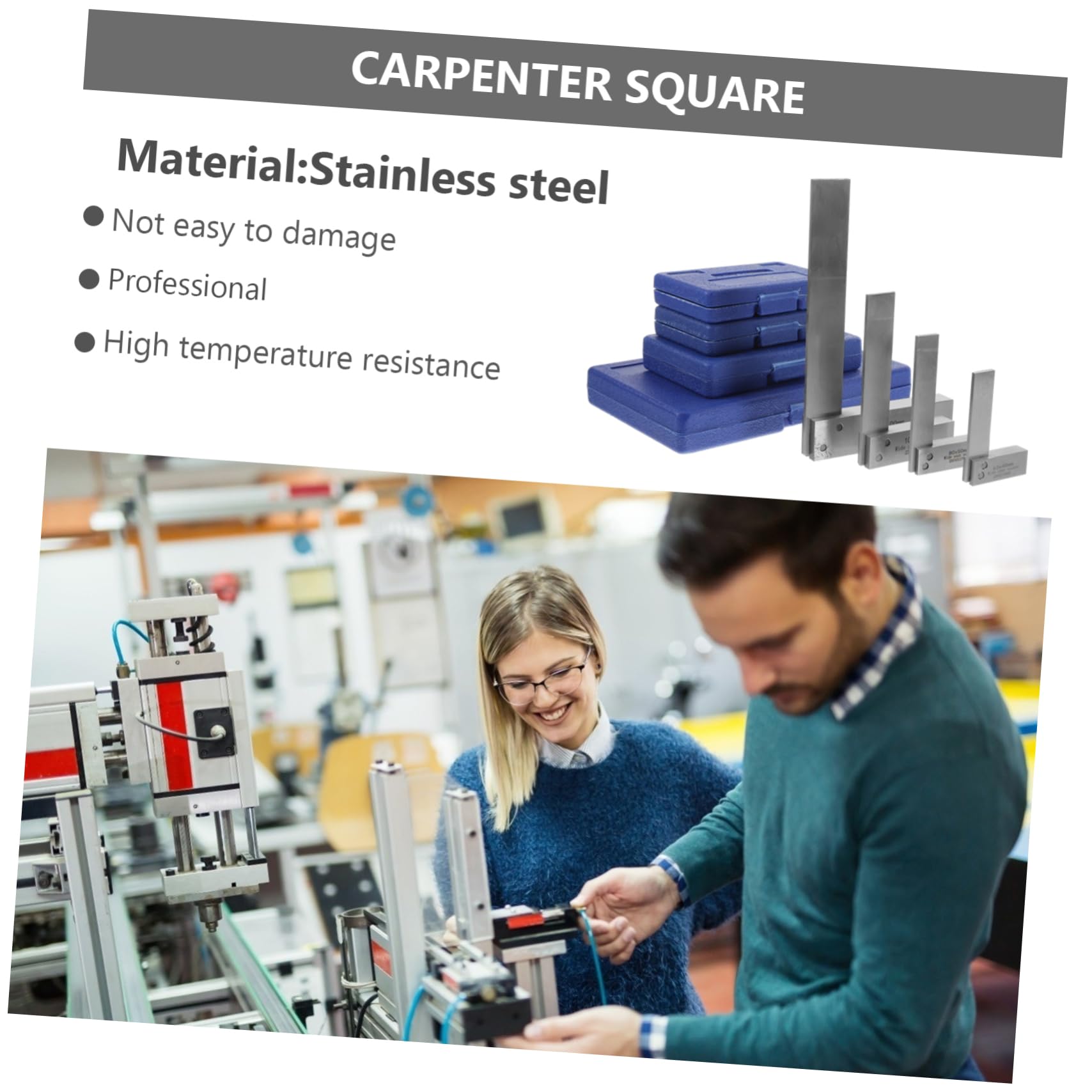 1 Satz L-förmiges Schreiner Holzbearbeitungslineal mit 90 Grad, Breite | Präzisionsmessung, Edelstahl, Silberne Ausführung, für Mechanische Ingenieure, Langlebig und Hochgenau