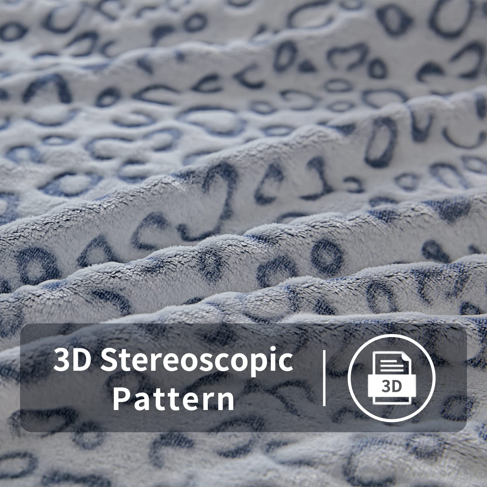 FY FIBER HOUSE Cheetah Print Blanket Blue Leopard Blanket Fluffy Soft Throw for Couch,50"X60": Blue Leopard 40"X50"