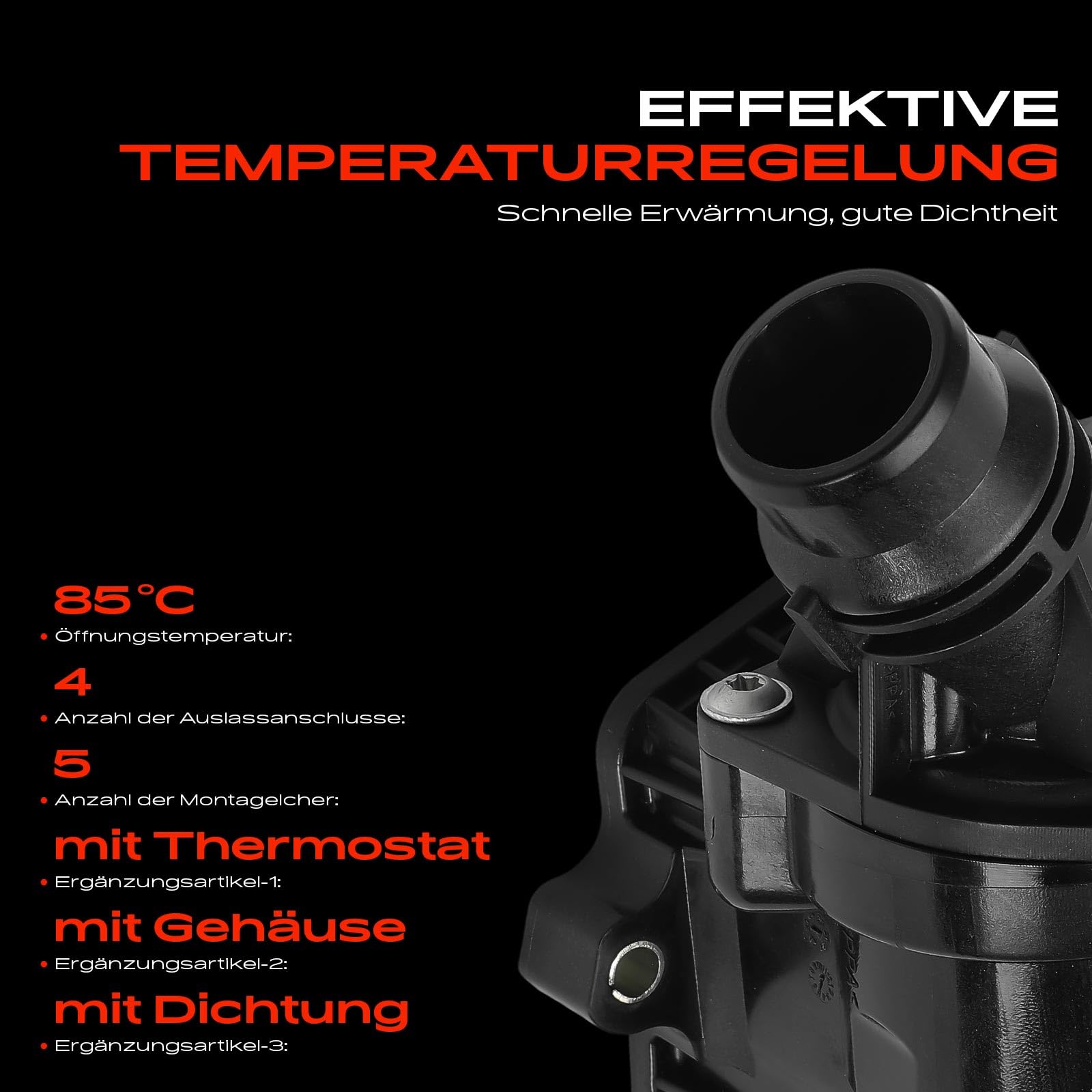 Frankberg Thermostat Kühlmittel 85°C Kompatibel mit X3 F97 G01 G08 5er Touring G31 3er Touring G21 G81 3er G20 G28 G80 5er F90 G30 Replace# 11538581627