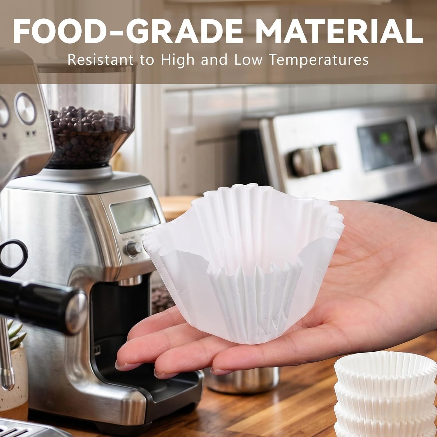 100 Pcs Jumbo Cupcake Liners, Square White Muffin Liners