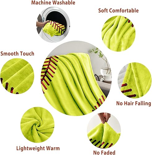 Miniatura 4 de KING DARE Manta de softbol Manta de forro polar suave para niños de 8 a 12 años, regalos únicos para los amantes del softbol, 40 x 50 pulgadas
