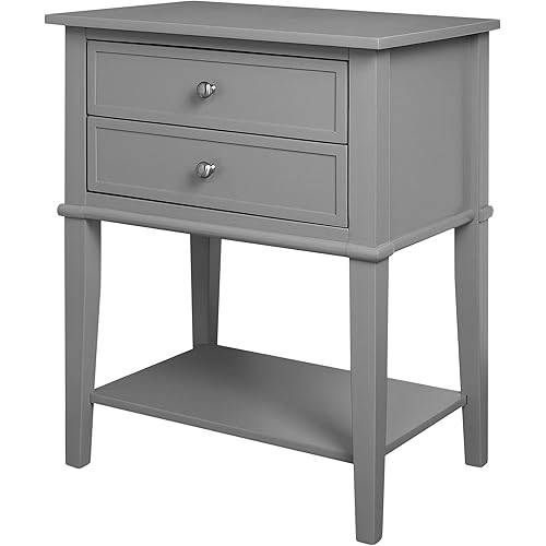 Ameriwood Home Franklin Accent Table with 2 Drawers, Gray -