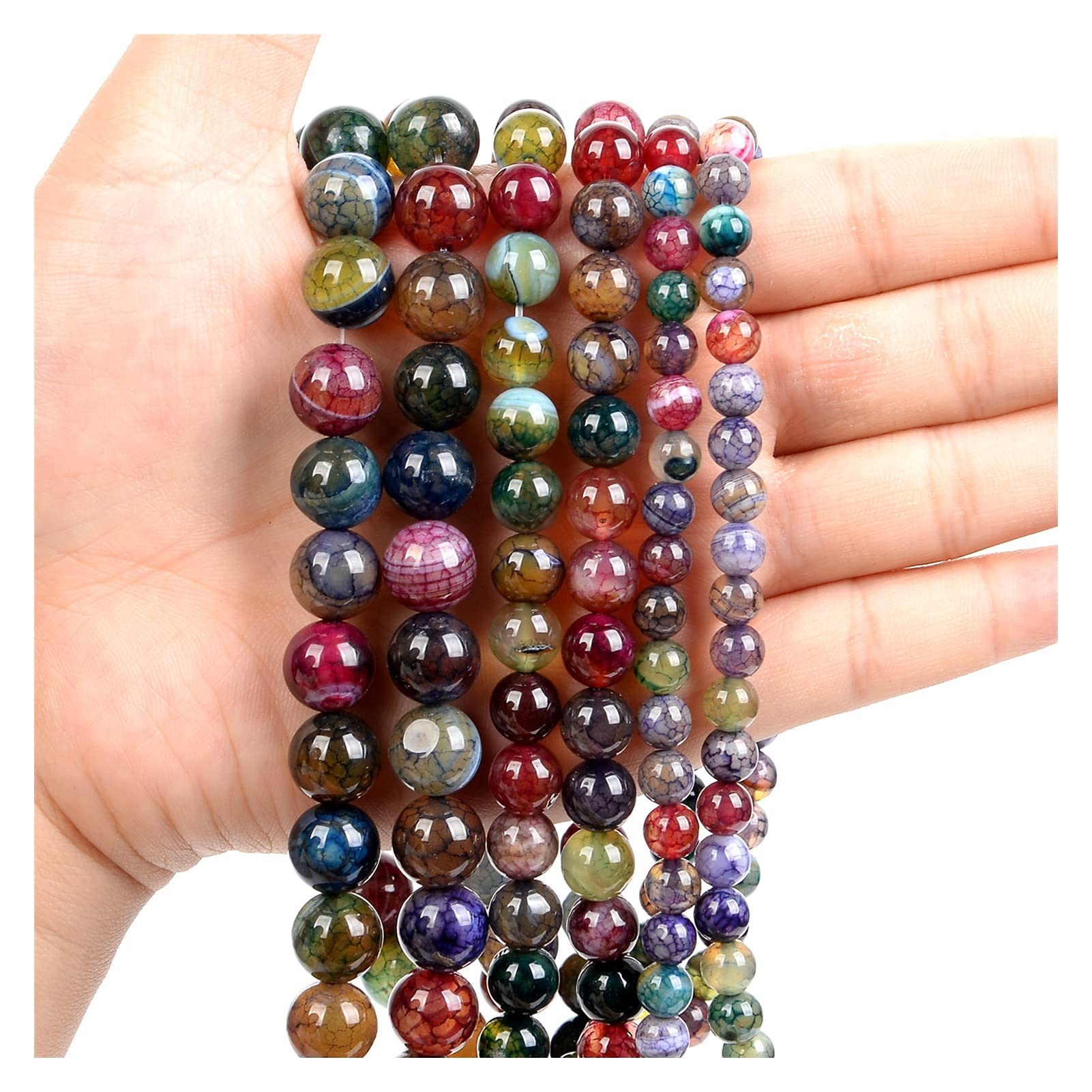 Piedra natural agates de calidad superior AC813 cuentas sueltas con bandas para joyería fina