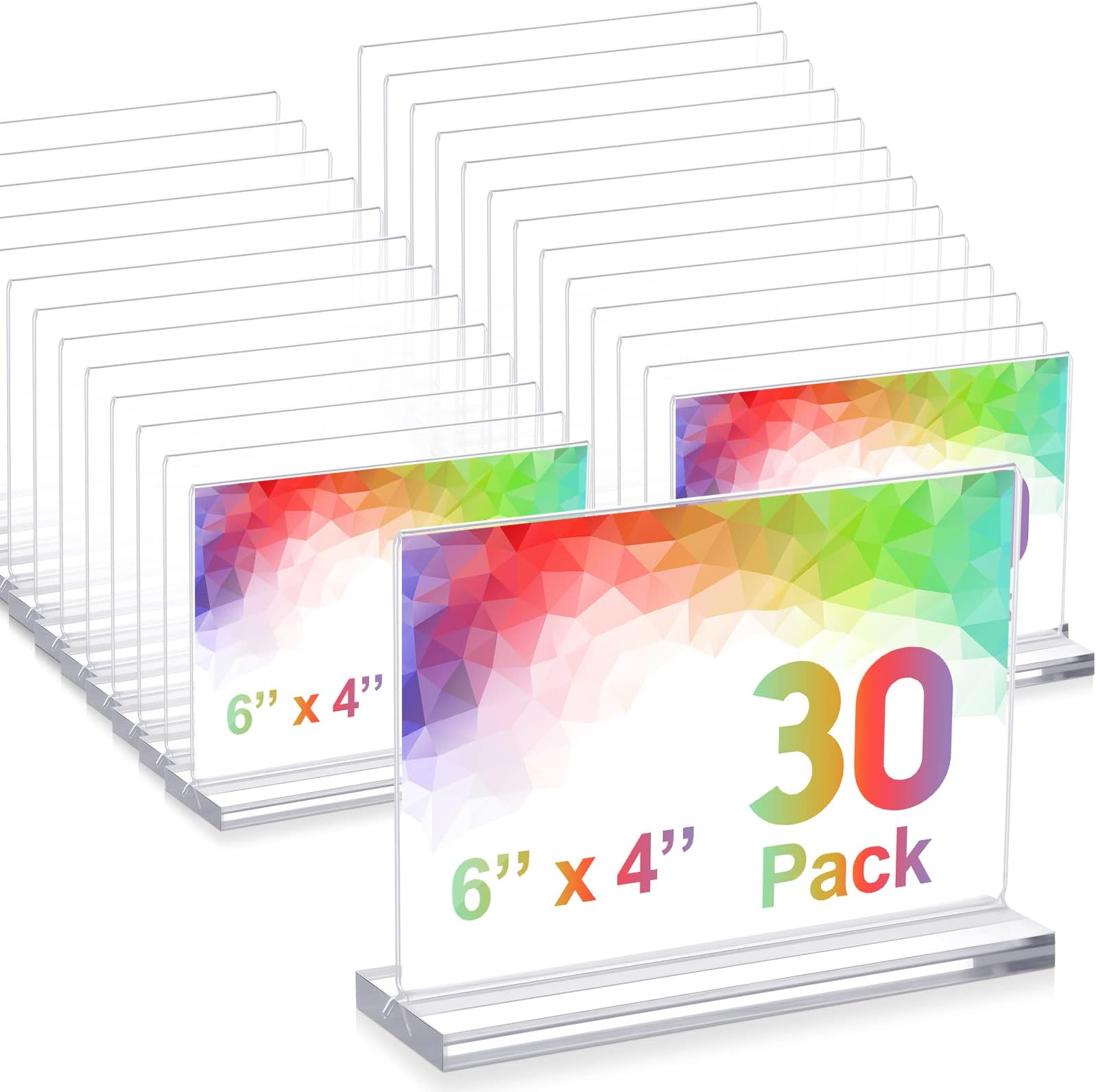 24 Pack Acrylic Sign Holder Slant Back Sign Holder Stand