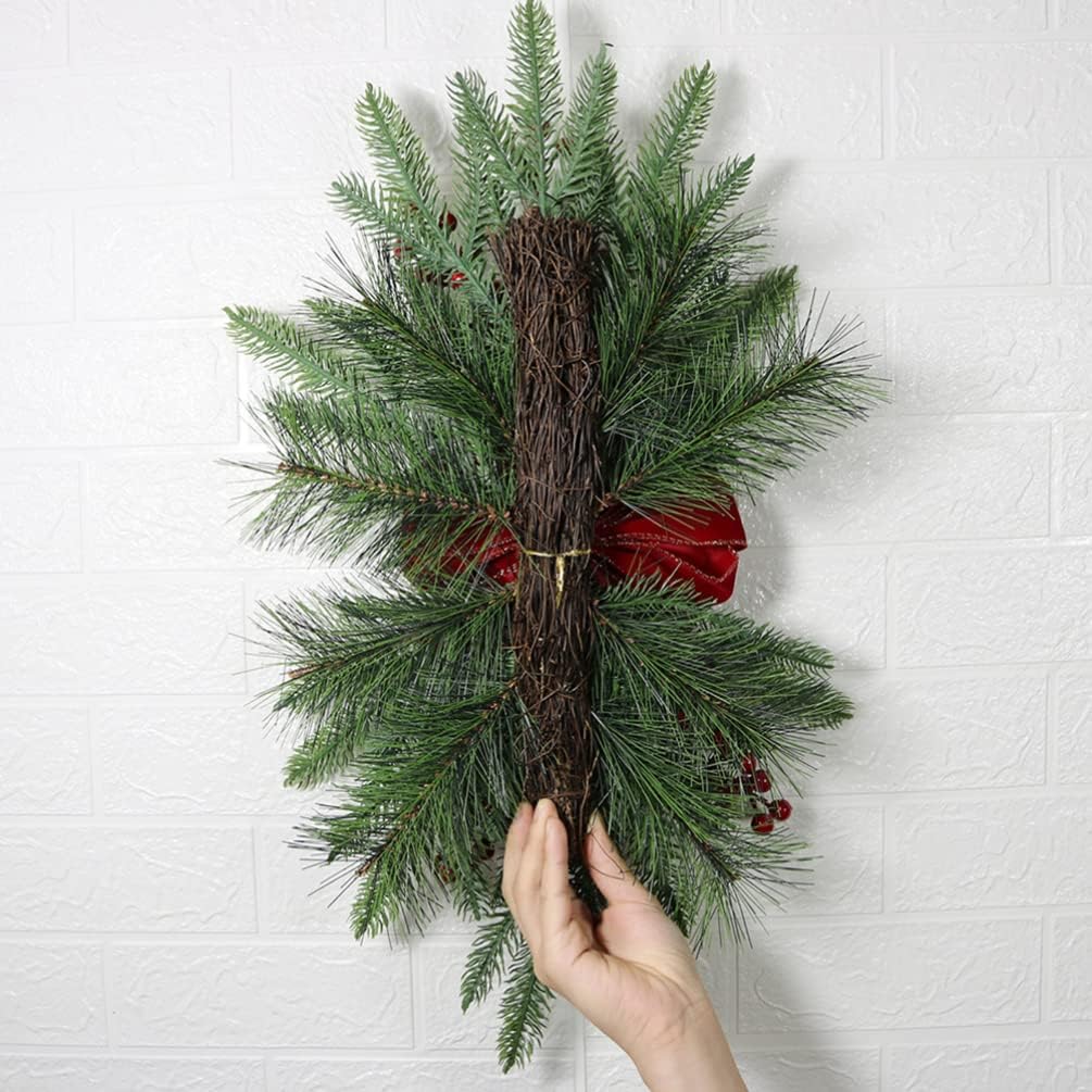 Alasum Christmas Report Lost Coronas para Puertas De Entrada Outdoor Christmas Swags Ornament Wreath Pine Wreaths for Front Door Decorations Party Decors PVC White