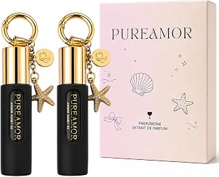 PUREAMOR Pheromones Perfumes for Women, 30% High Concentration Oil, 2 Pack | Long Lasting Roll On Perfume Oil Minis, 6-8 Hour Alcohol Free TSA Ready Keychain Travel Size Perfume Pair, 0.2 Fl Oz Each