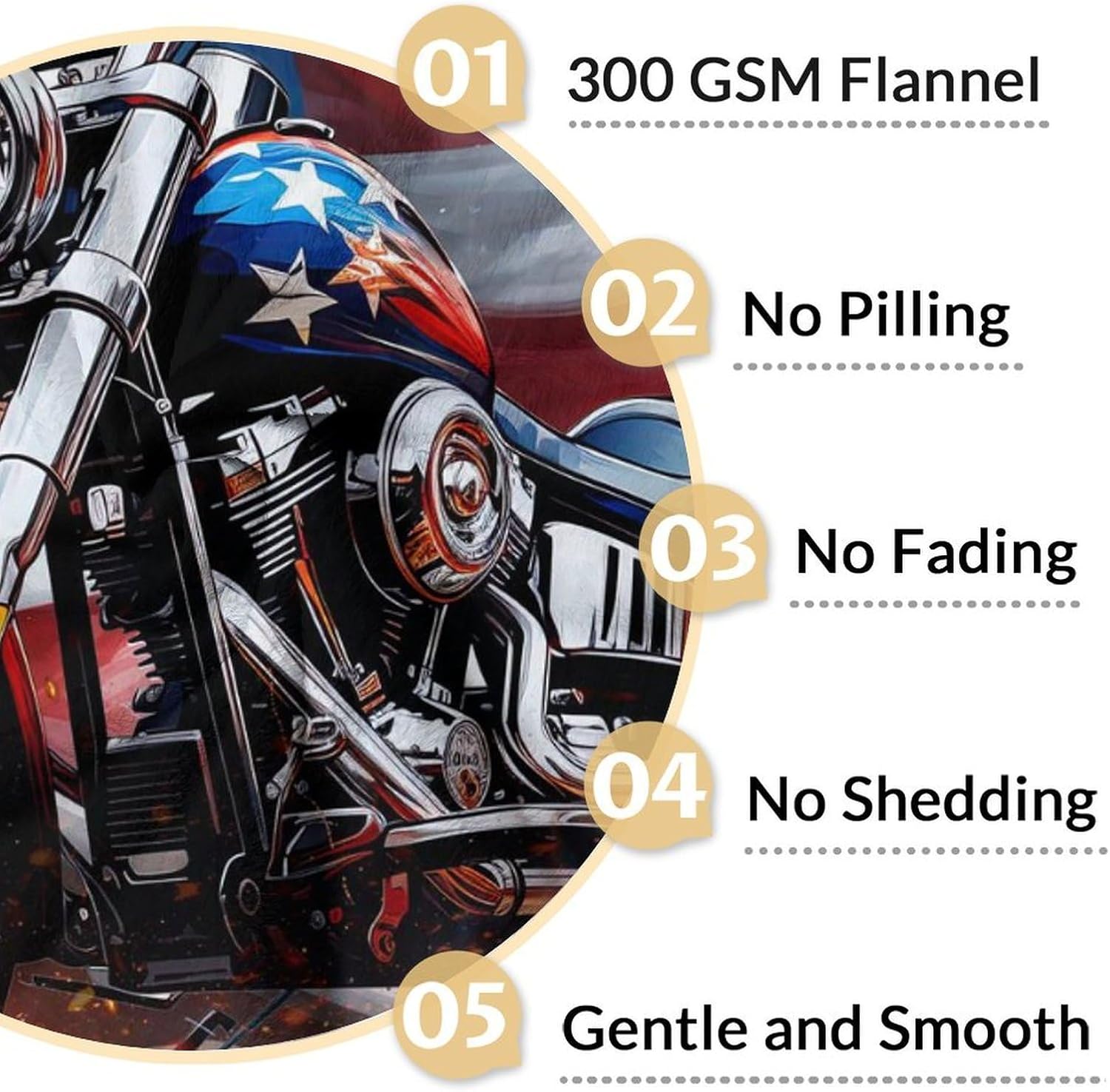 Adult Blanket for Motorcycle Lovers - 60" x 80" Inches Breathable Fuzzy Throw Blanket Gift - Plush Fluffy Men Throws for Bed, Living Room