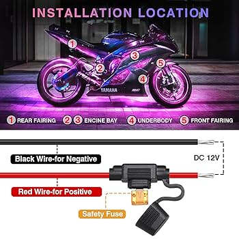 Amazon.com: LD DARKEAGLE 8PCS Motorcycle RGB LED Light Kits