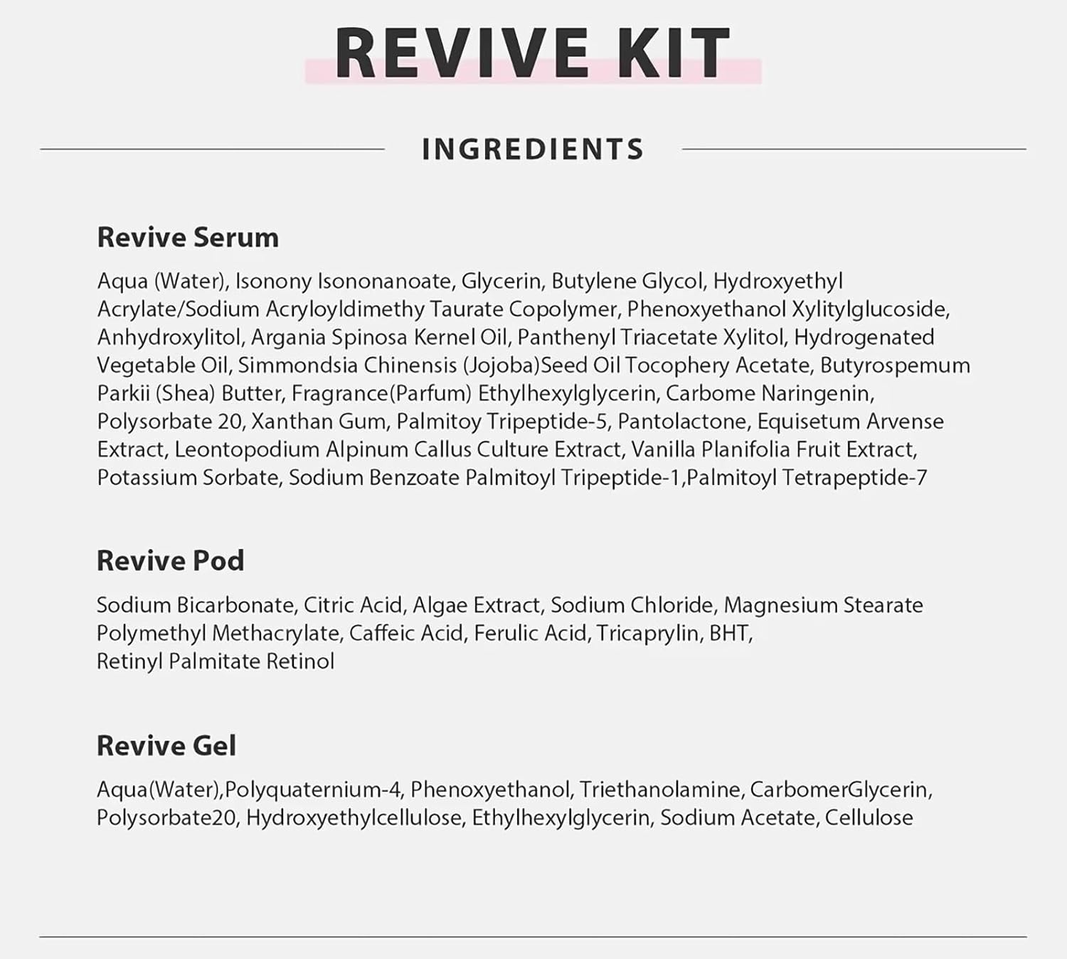 Revive Facial Serum Kit Pods for CO2 Oxygen Facial Machine and Handheld Devices, For Beauty Salon Supplies, Home Spa Day, Portable Type Pods Set, 6 Pods + 6 Prime Gel + 6 Serum