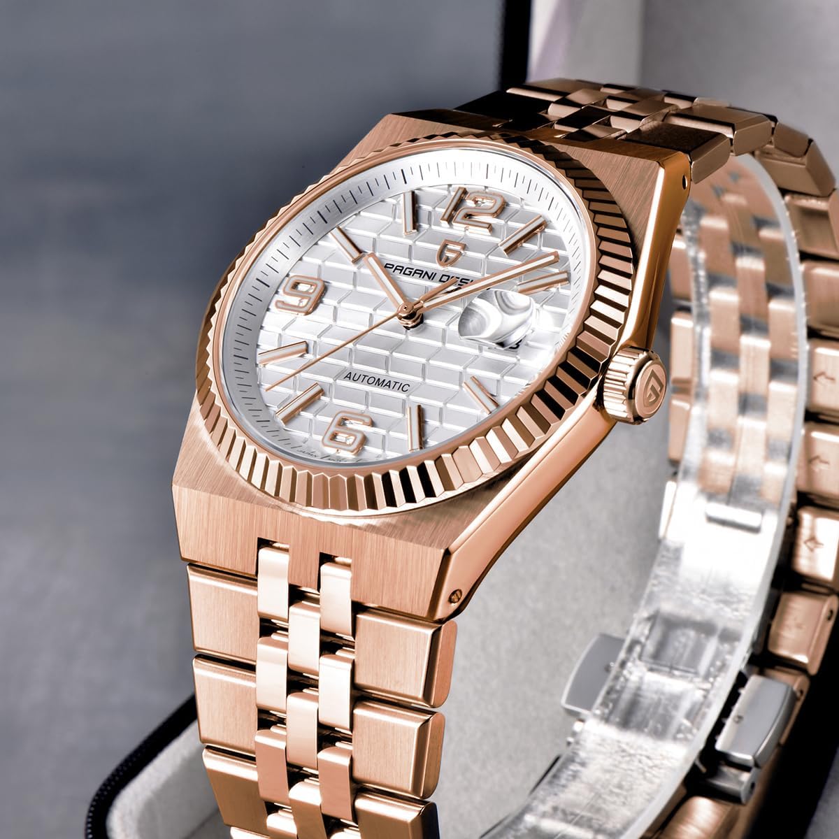 CEYADG Pagani Design Luxury Automatic Watch Collection PD-YS027, Stainless Steel Band, Multiple Dial Colors, Fluted Bezel Design