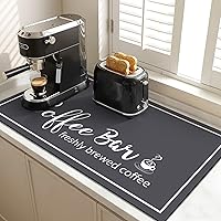 Vista 11 de Findosom Tapete de Secado de Platos de 12" x 20", Tapete de Café Súper Absorbente y Cortable, Tapete de Barra que Oculta Manchas para Encimera