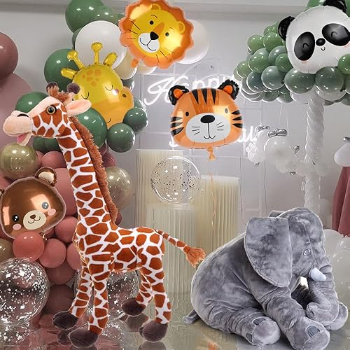 Miniatura 4 de Globos de papel de aluminio con forma de cabeza de animal de safari de selva para cumpleaños, baby shower, niños, suministros de fiesta temática