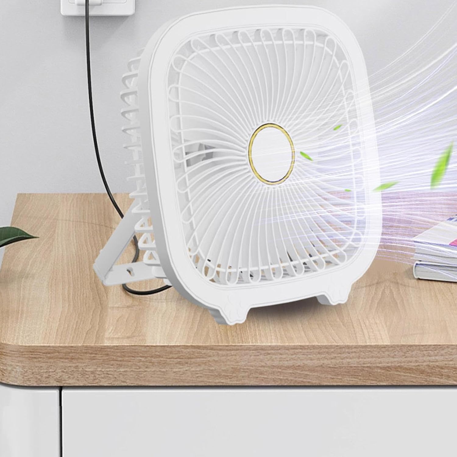 Clip on Fan | 4 in 1 Multifunctional USB Fan,Foldable Mini Clip with LED Light for Desktop Outdoor Light Bed Night