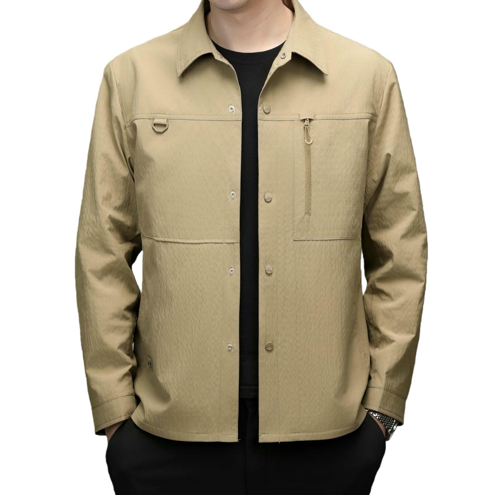Giacca da uomo primavera colletto camicia monopetto taglio stretto