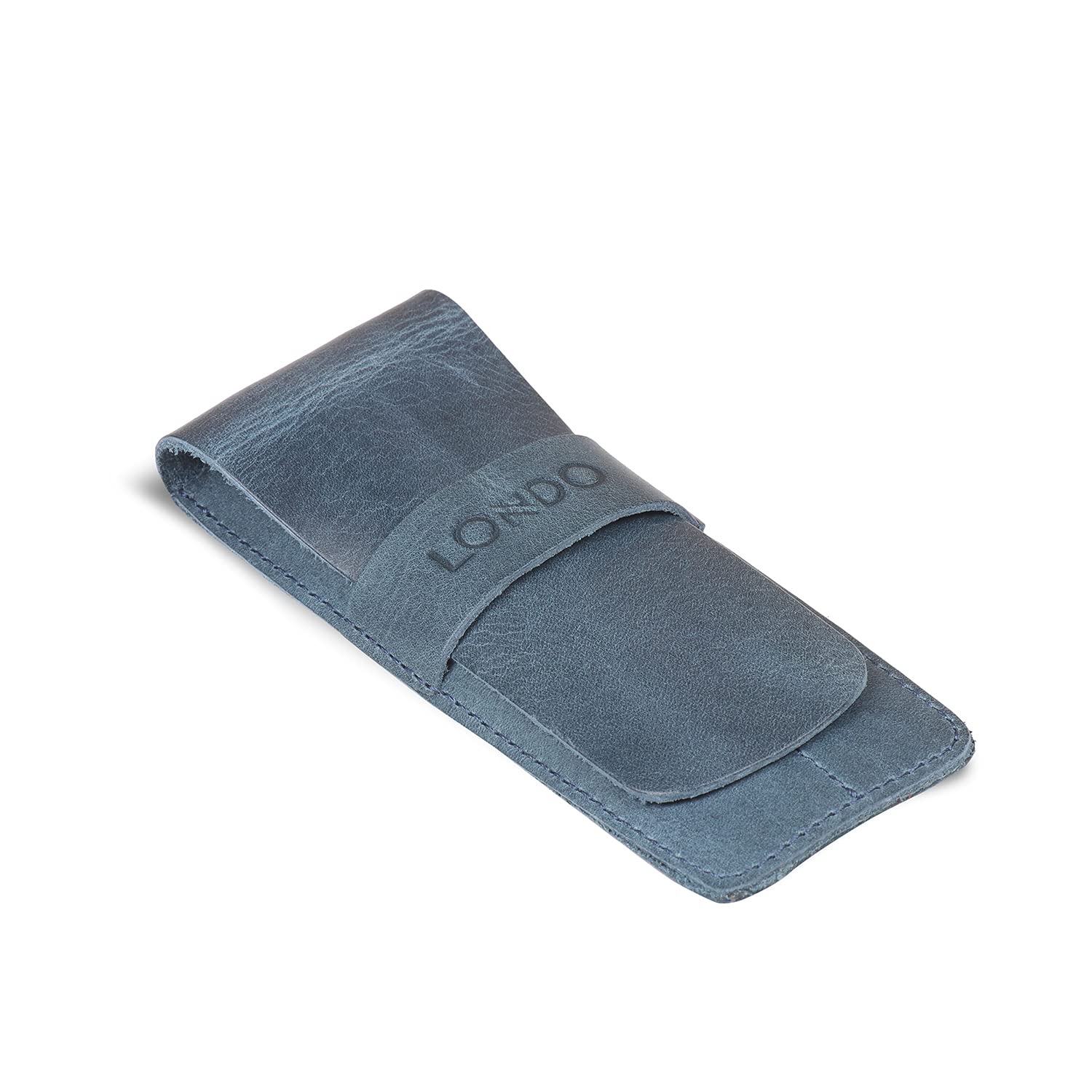 Étui En Cuir Véritable Pour Stylos Londo - Trousse Bureau Avec Rabat Pliant, Deux Compartiments