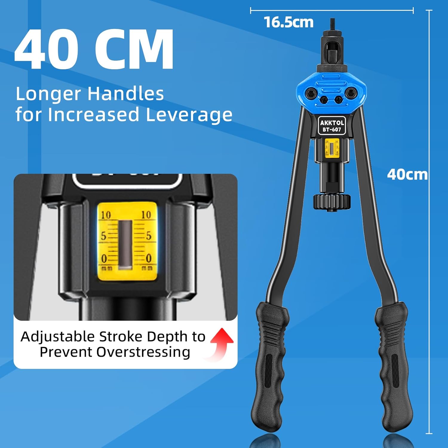 Caracteristici detaliate ale cleștelui pentru nituri AKKTOL și sistemul de mandrine