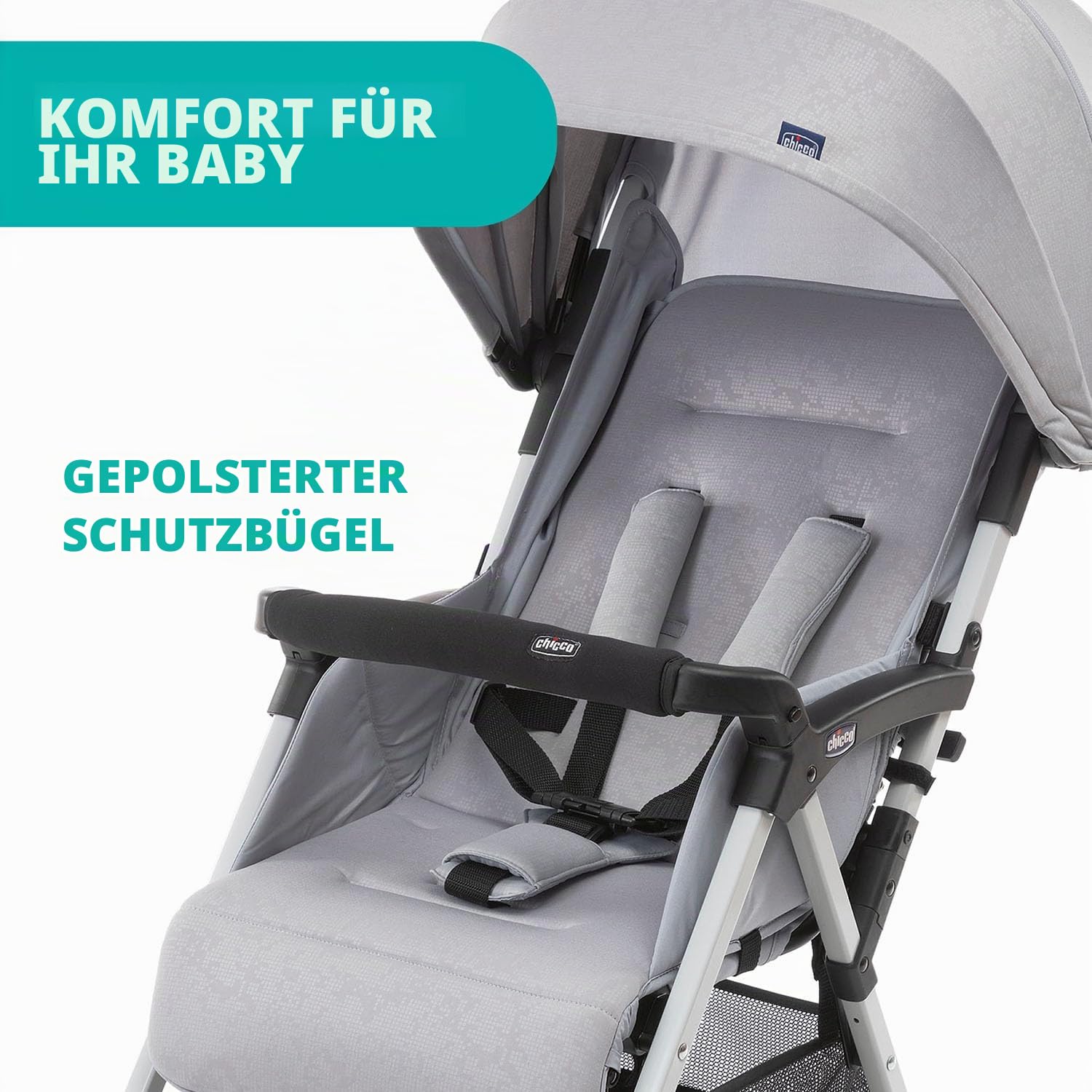 Chicco OHlalà 3 Ultra-Leichtgewicht Kinderwagen von Geburt bis 15 kg, Liege- und Faltbuggy mit großem Einkaufskorb, Kompakt, Regenschutz und Ausziehbares Verdeck