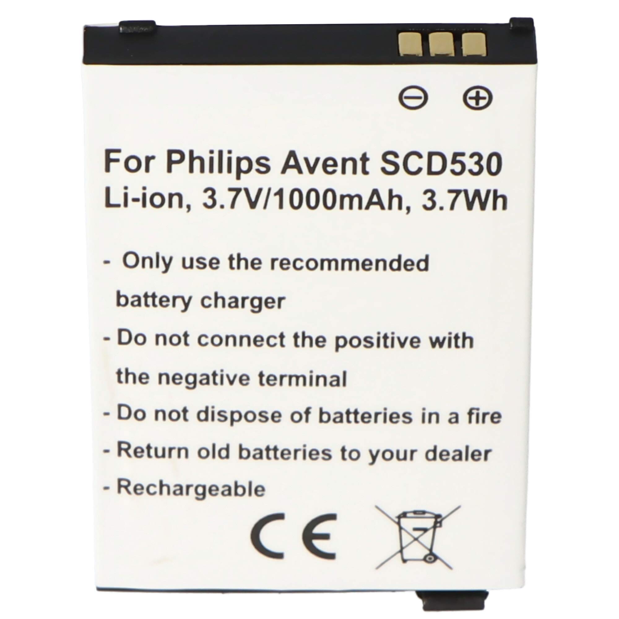 AccuCell - Batería para Philips Avent SCD530 (ion de litio, 3,7 V, 1000 mAh, 3,7 Wh)