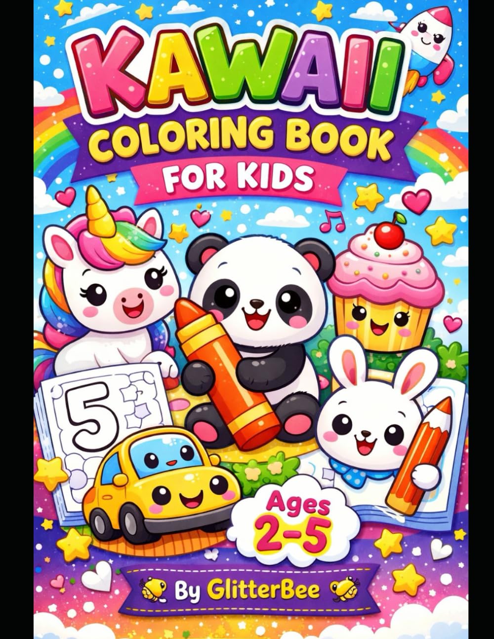 Kawaii Coloring Book for Kids: Cute & Fun Coloring Pages for Toddlers and Preschoolers