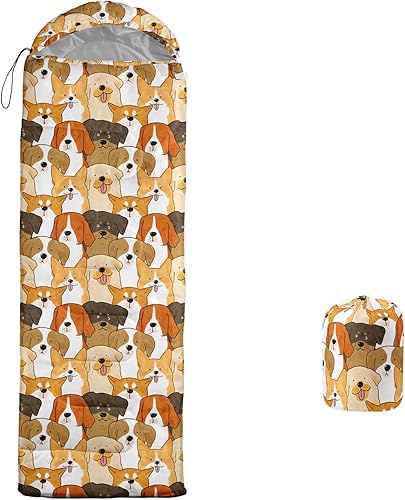 Camping Sleeping Bags for Adults Kids Boys Girls Warm & Cool Weather Waterproof Indoor & Outdoor Backpacking Kawaii Animals Sleeping Bag for All