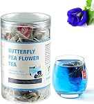 50 Sacs à thé à la fleur de pois séchés bleu violet Thai Herbal Tea Bleu Purple Pea Tea, sans caféine, sans gluten, sans OGM Idéal pour la cuisine, le thé glacé, les refroidisseurs, les cocktails et les queues de poule