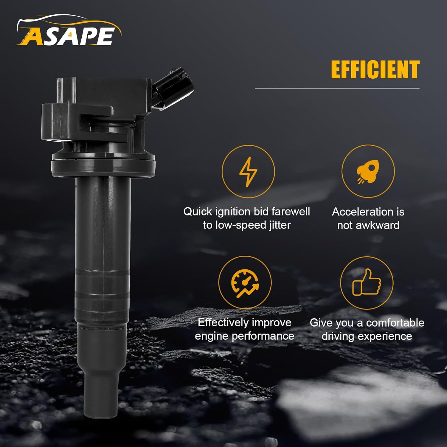 ASAPE Set of 4 Ignition Coil Pack with 4*Spark Plug Fit for 1999-2008 for Toyota Corolla 2003-2008 for Pontiac Vibe 2003-2008 for Toyota Matrix 1999-2002 for Chevrolet Prizm 1.8L, Replace UF247