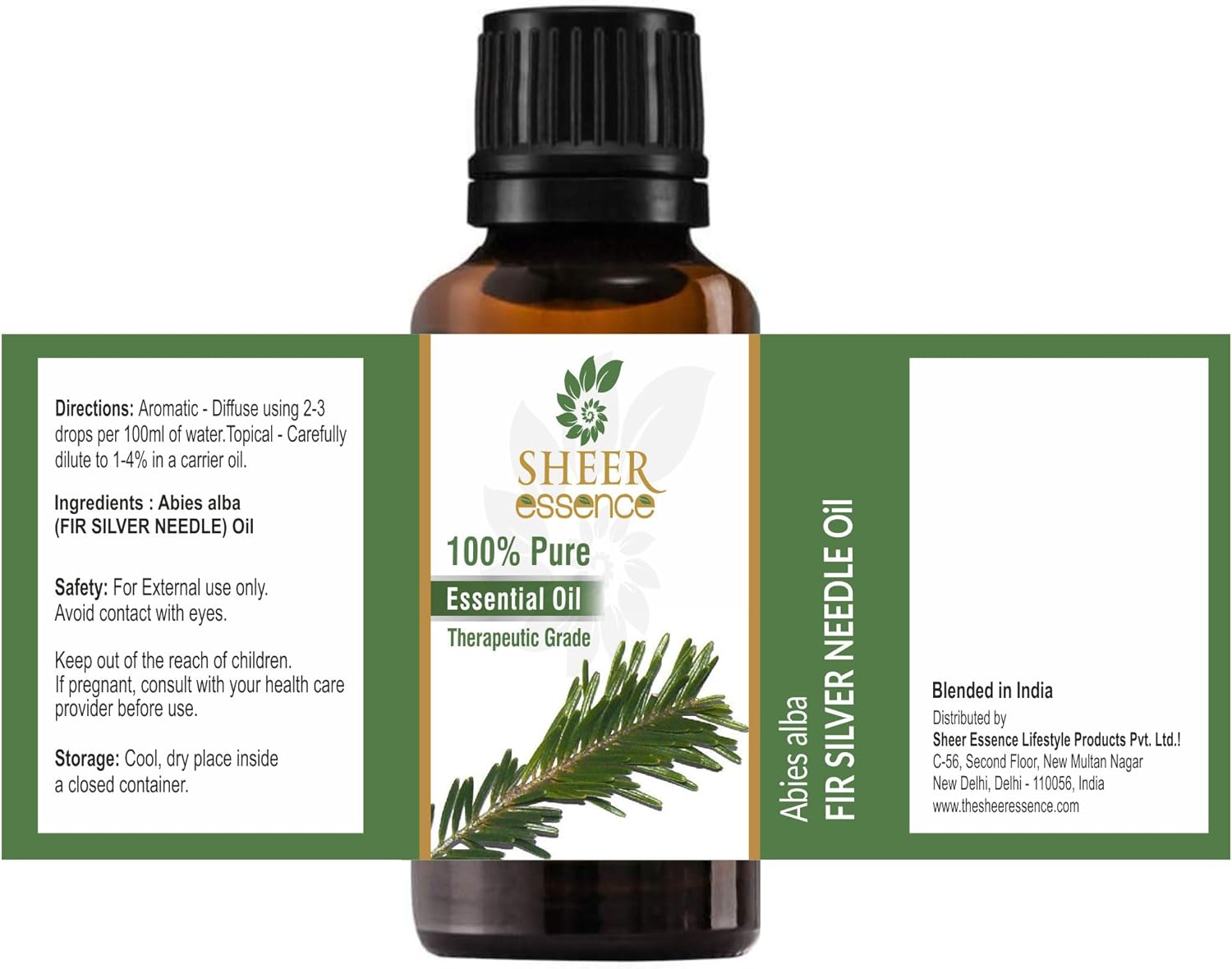 Fir Silver Needle Oil (Abies Alba) Essential Oil 100% Pure Natural Undiluted Uncut Therapeutic Grade Oil 33.81 Fl.OZ