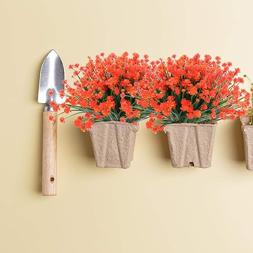 Miniatura 7 de URSTOUD Flores artificiales, vegetación falsa, arbustos de plástico sintético, resistentes a los rayos UV, plantas de plástico sintético para ramo