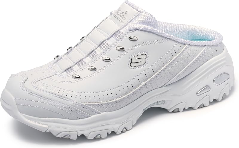 Zapatillas Skechers D'Lites Bright Sky para mujer | Plantilla de espuma viscoelástica refrigerada por aire, entresuela acolchada con suela flexible, zapatilla deportiva de moda con diseño de espalda abierta.