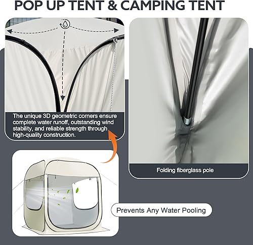 Miniatura 4 de Tienda de campaña desplegable para todo tipo de clima, para 1-3 personas, para todo tipo de clima, lluvia solar instantánea, sin condensación,