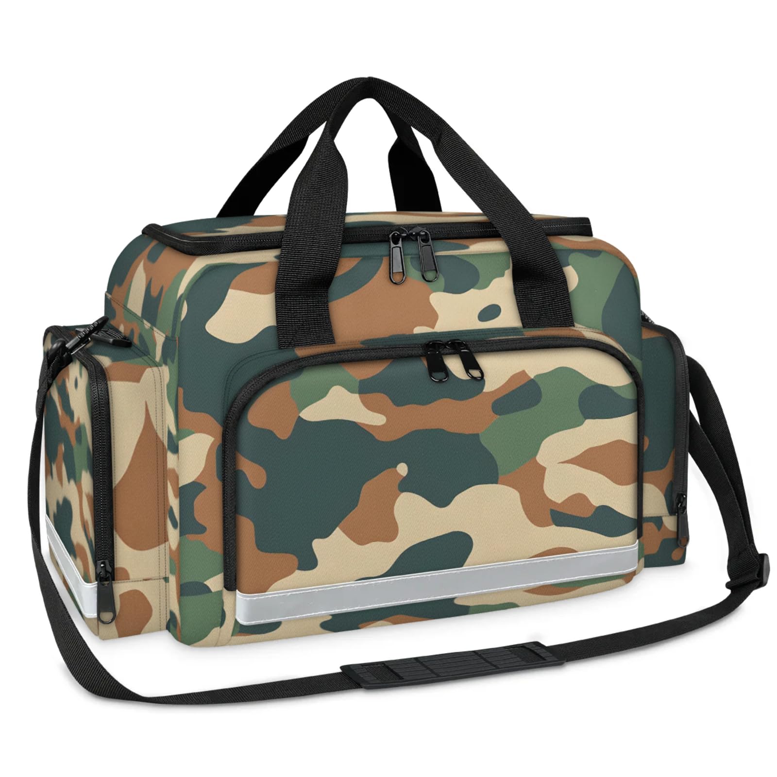 GzLeyigou First Aid Bags Empty, Brown Camouflage Emergency Bag First Aid Kit Multiple Compartment Kit Carrier On Call Trauma Bag For Paramedics Emergency Medical Supplies Kit
