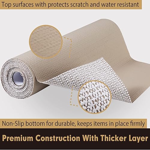 Miniatura 5 de Forro de cajón y estante de alta calidad para gabinete, forro no adhesivo para cocina, forros de estante antideslizantes de agarre fuerte para