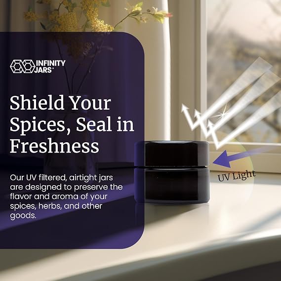 Infinity Jars Classic Black Glass Jar 10 ml, Airtight Smell Proof Container