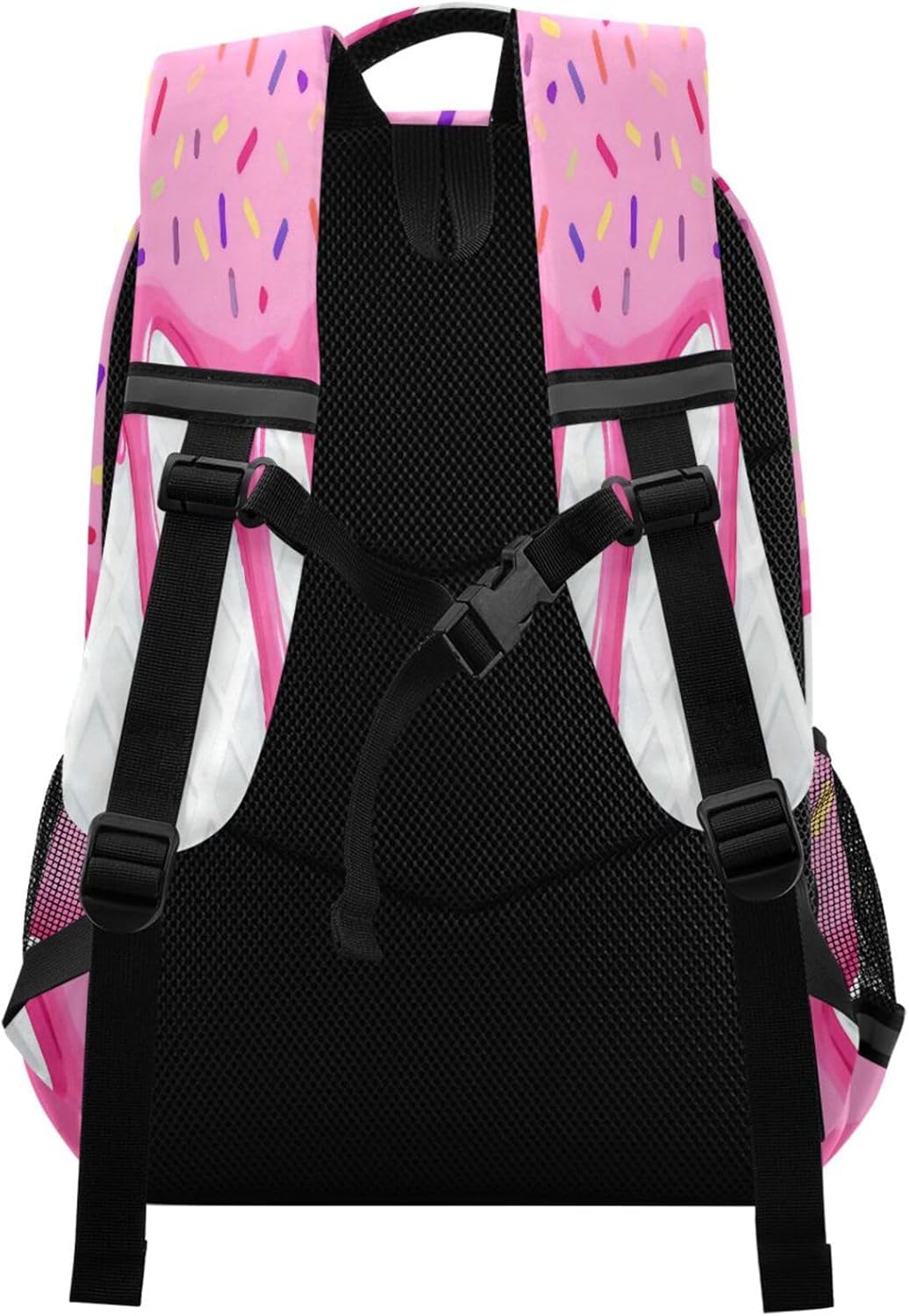 Ice Cream Pink Backpacks with Chest Strap,Lightweight Bookbags 17 Inch, Casual Daypack Bags