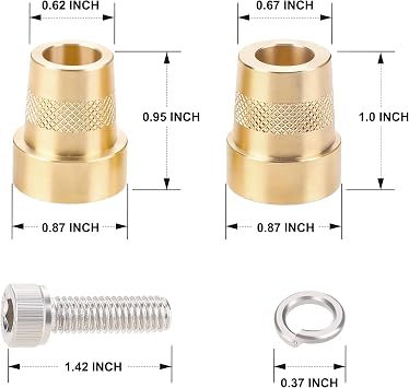 Hromee 586 Tall Brass Post Adaptor M6 Thread for Car Terminal Battery