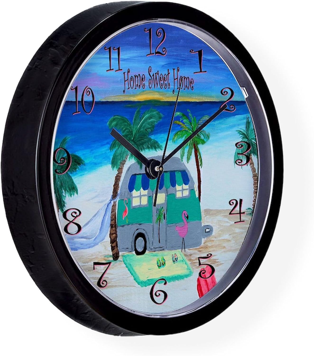 CafePress Home Sweet Home Camper 10" Wall Clock for Livingroom, Kitchen, or Office