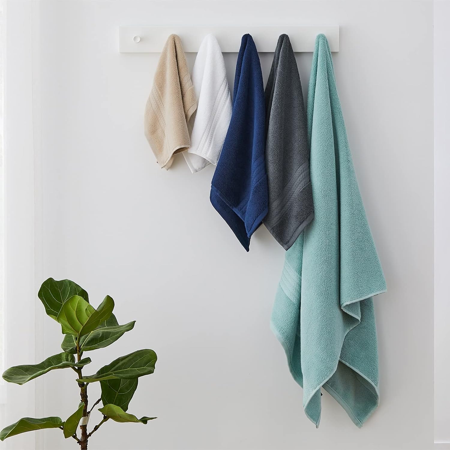 Bedsure Turkish Bath Towel Set - 8 Piece 600GSM Cotton Towel Sets Luxury Grey Towels Soft Bathroom Towels Includes 2 Bath Towels, 2 Hand Towels, 4 Washcloths (100% Turkish Cotton) : Home & Kitchen