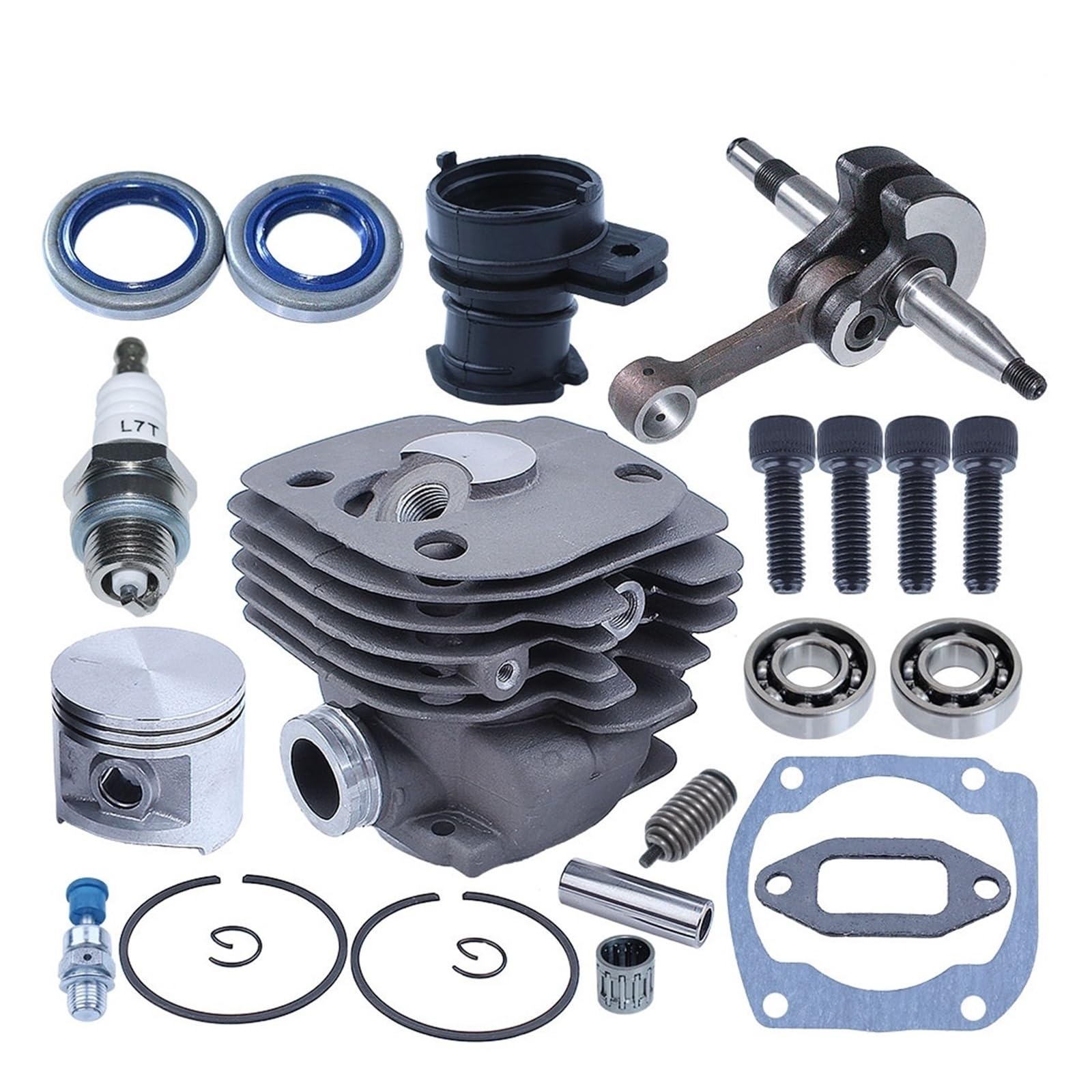 Fit for Husq&Varna 362 365 371 372 372XP Cylinder Crankshaft Piston Kit 50MM Cylinder Piston Gasket Set