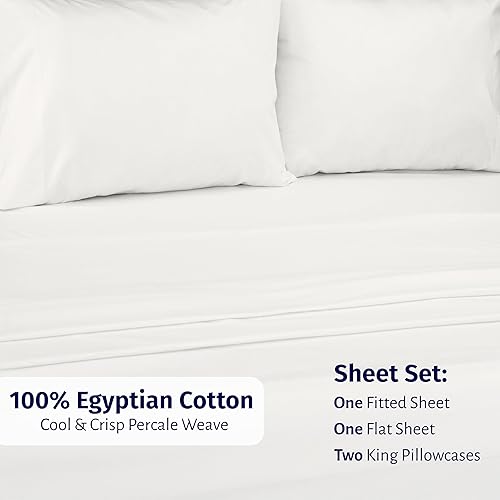 Miniatura 3 de California Design Den Juego de sábanas tamaño King  Juego de sábanas de 100% algodón egipcio certificado para cama King con bolsillos profundos,