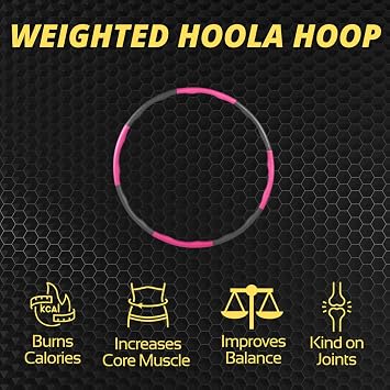 1 KG Weighted Hula Hoop for Adults Fitness Hula Hoop Weight Loss Equipment 100cm Hoola Hoops Infinity Exercise Hoops Gym Workout 8 Piece Foam Padded Hoola Ring