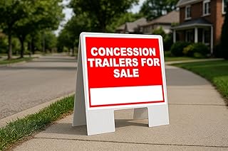 Concession Trailers For Sale Write On Me Red Folding Coroplast A-Frame with Double-Sided 23in x23in