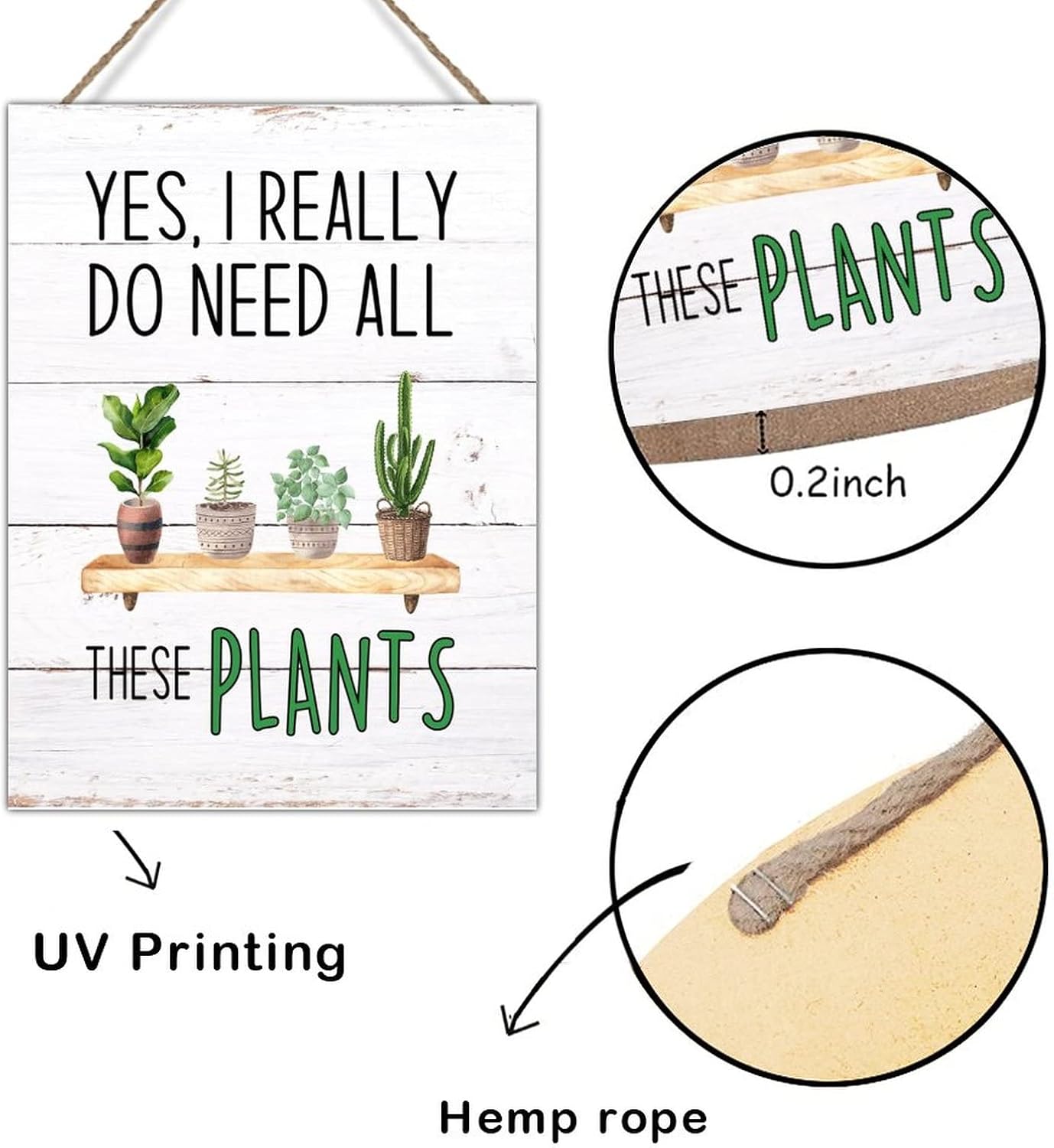 Plant Lovers Rustic Wooden Sign Plaque Yes I Really Do Need All These Plants Wood Wall Art Sign Succulent Plant Wall Decor Wood Signs Entryway Front Porch Wall Decor 18x24in