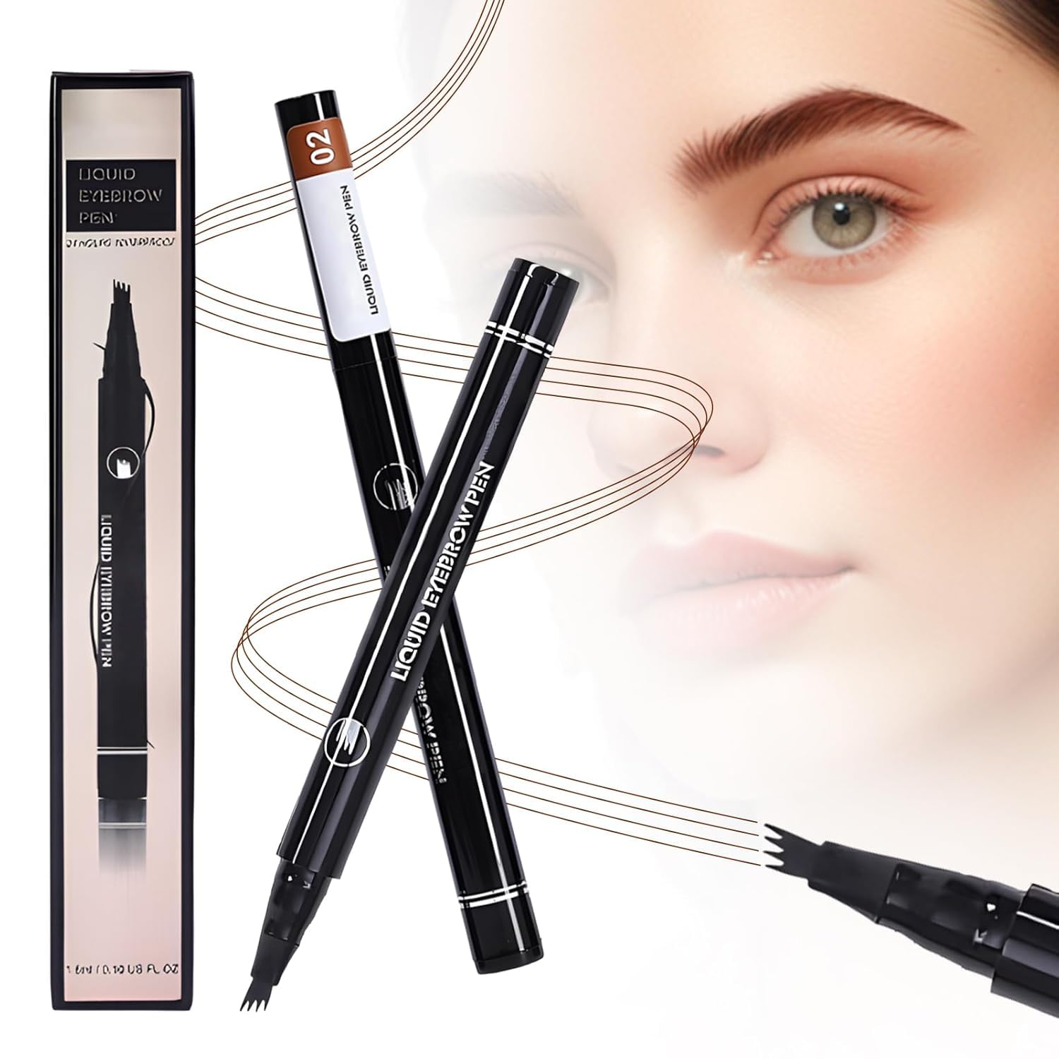 Microblading Eyebrow Pencil, 2025 New Magic Eyebrow Tattoo Pencil 4 Fork Tip, Natural Long-Lasting Smudge-proof Fine Stroke eyebrow microblading Pen