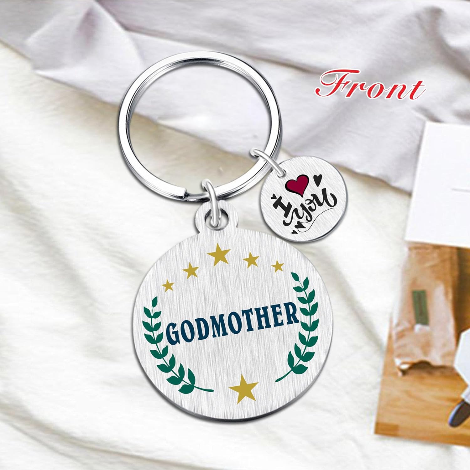Yobent Godmother Gifts Godmom Keychain from Godchild - I Love My Godmother Birthday Gift Ideas, Personalized Appreciation Key Chain Present for Women - Image 4