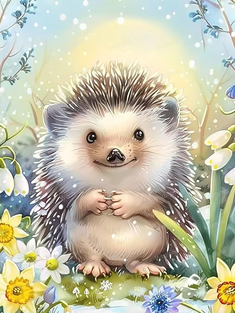 Puzzles for Adults 1000 Pieces, Cute Hedgehog Wooden Puzzle - Large Educational Puzzle Artwork for Adults -Challenging and Fun Activity - Home Decors Gifts