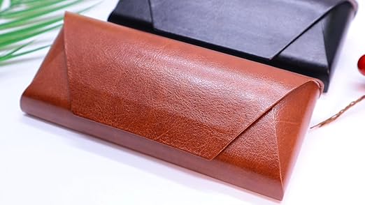 Deokke 2PCS Étui à Lunettes Souple,Étuis à Lunettes Souple Portable,avec Chiffon De Nettoyage,PU Soleil Pochette Lunettes,Pour Homme Et Femm Soleil Étuis à Lunettes (D1-Leaf Flower