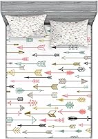 Vista 203 de Lunarable Grey Fitted Sheet & Pillow Sham Set, Pattern with Random Footprints Paw Traces Pet Legs Friendly Cats and Dogs, Decorative Printed 3 Piece