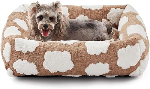 Miniatura 34 de JOEJOY Linda cama para perros de tamaño mediano, camas rectangulares suaves y peludas para perros grandes y medianos, cama ortopédica lavable para