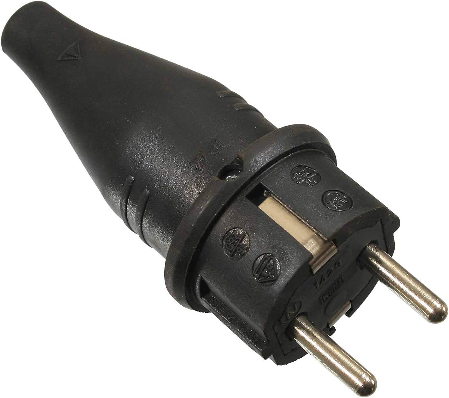 Good Connections Câble D'Alimentation 5m - Fiche Type E+F Coudée Vers Prise C15 - 1mm² Noir