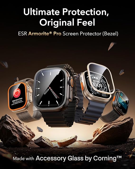 ESR Accessory Glass by CorningTM for Apple Watch Ultra 3/2/Ultra, Black